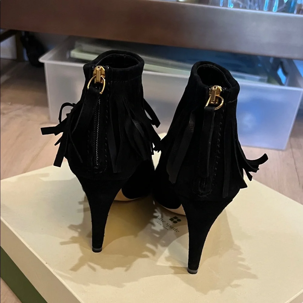 Kate Spade‎ Black Fringe Ankle Booties